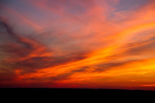 sunset the rays red