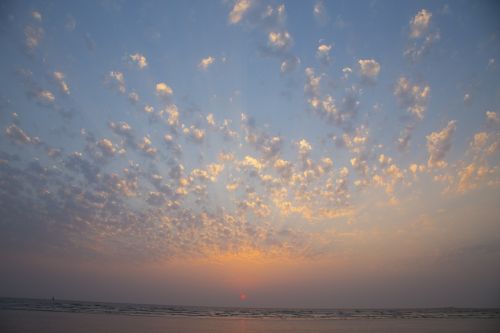 sunset seashore beach