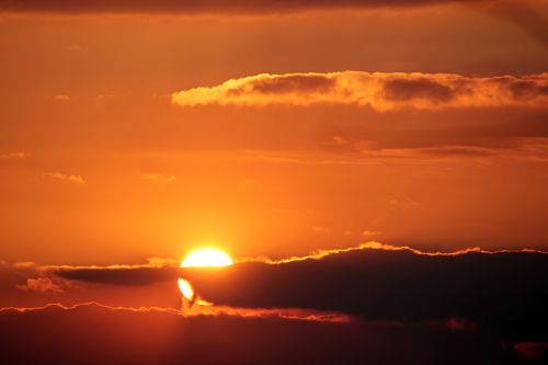 sunset sun clouds