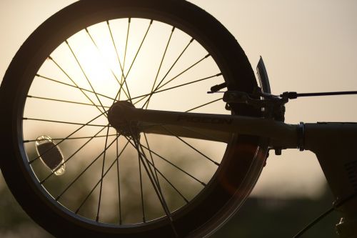 sunset light and shadow bike