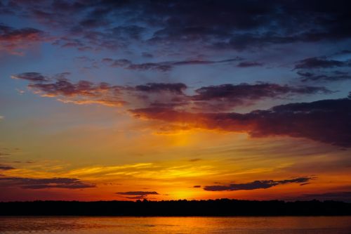 sunset lake landscape