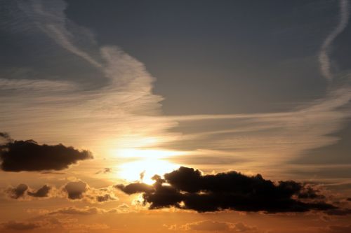 sunset sun clouds