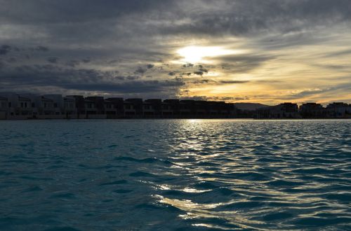 sunset laguna lake