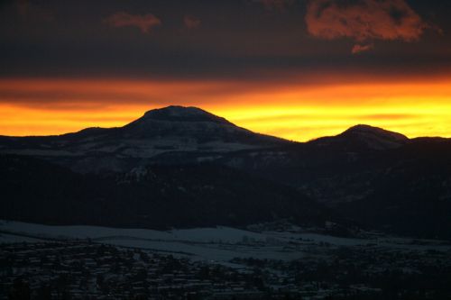 sunset mountains landscape