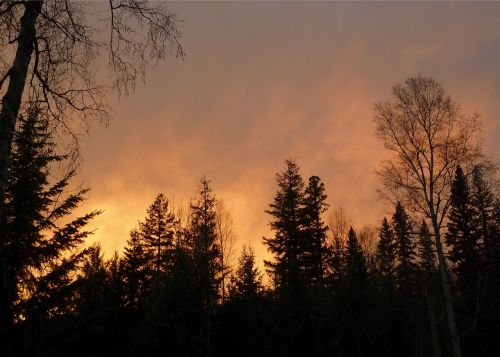 sunset winter thunderstorm