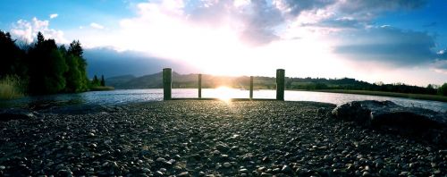 sunset lake swim