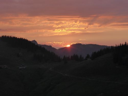 sunset tyrol alpine