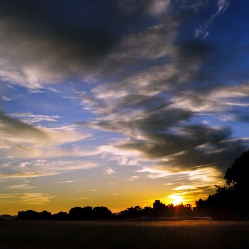 sunset clouds sun