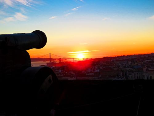 sunset landscape cannon