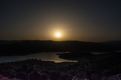 sunset sun lake