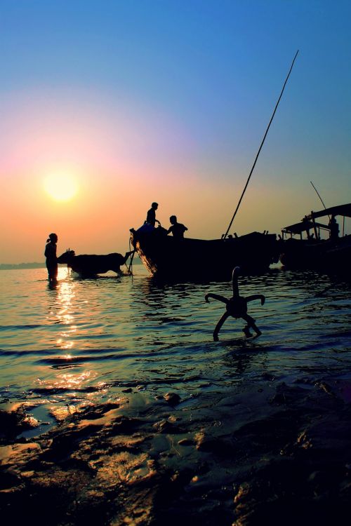 sunset river bengal