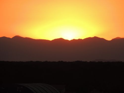 sunset mountain sun
