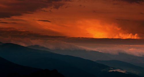 sunset mountain top