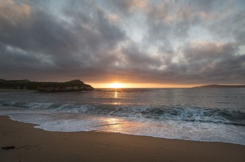 sunset coastline beach