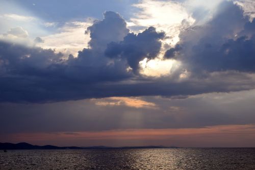sunset clouds sea