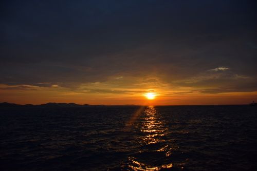 sunset clouds sea