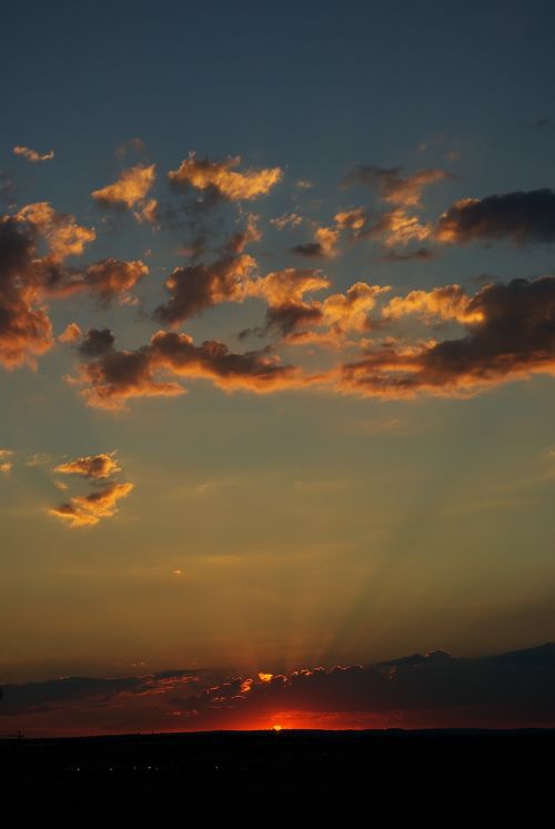 sunset clouds fiery