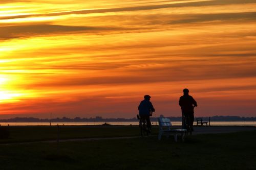 sunset wadden sea north sea