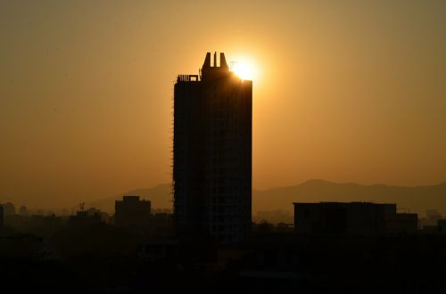 sunset building evening