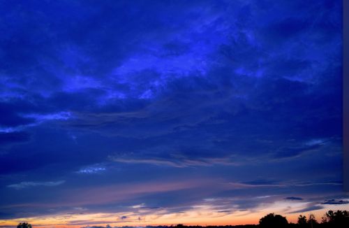 sunset clouds blue