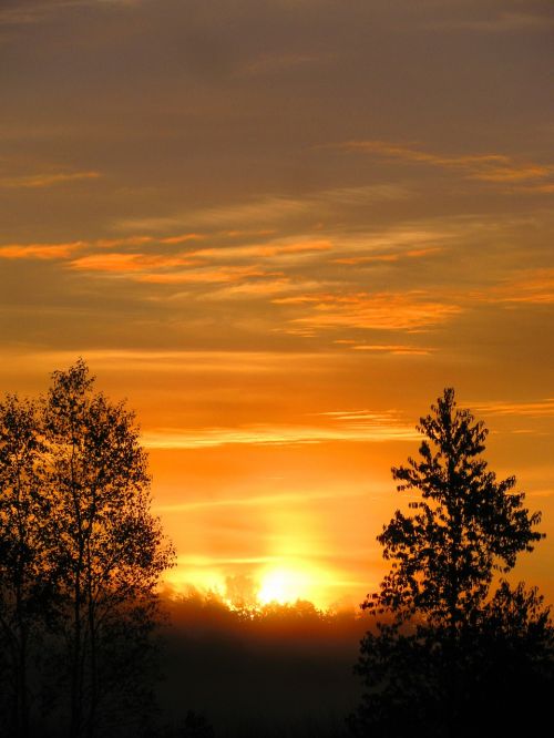 sunset evening orange