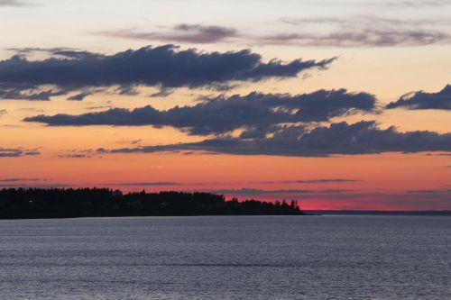 sunset ocean clouds