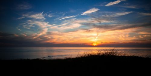sunset holland north sea