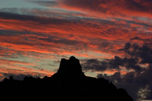 sunset landscape silhouettes