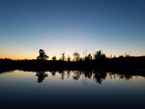 sunset lake shadow