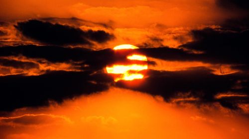 sunset sun clouds