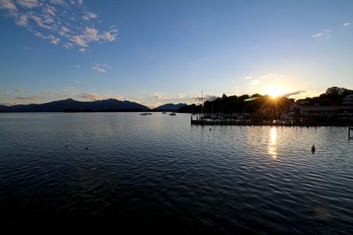 sunset chiemsee dusk