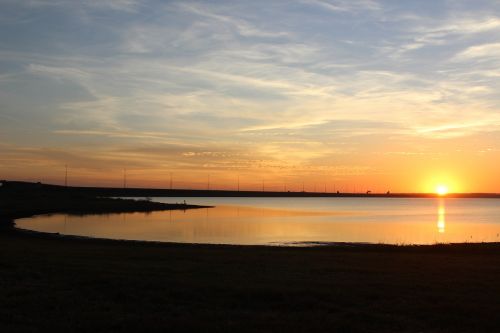 sunset nature river