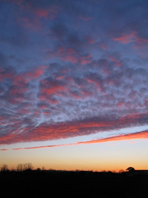 sunset winter clouds