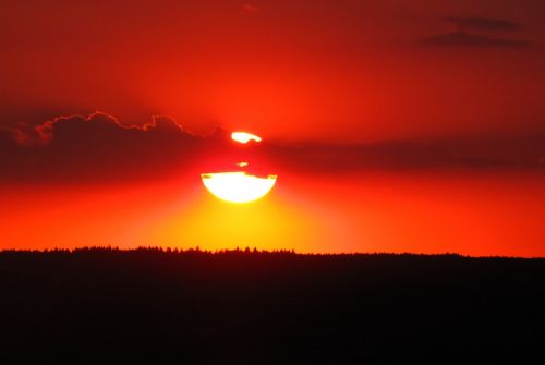 sunset evening red orange sky