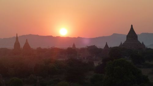 sunset ancient ruins