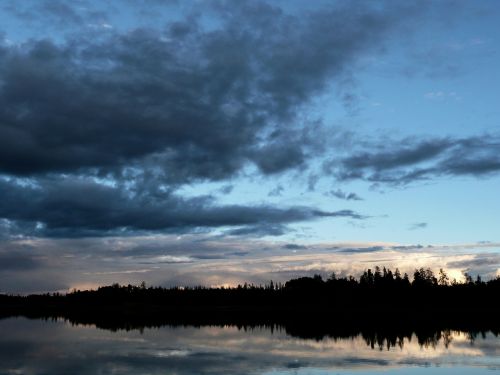 sunset lake landscape