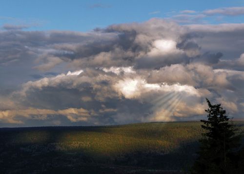 sunset thunderstorm landscape