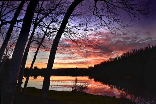 sunset landscape nature