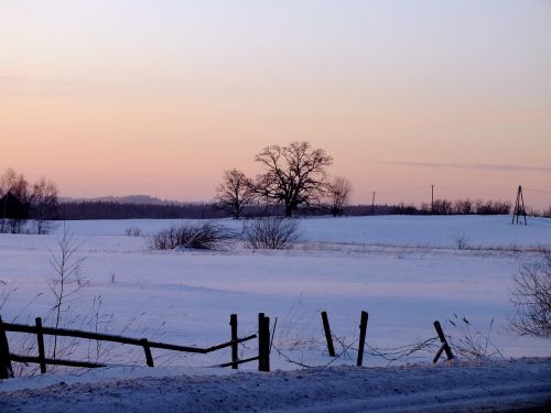 sunset winter country