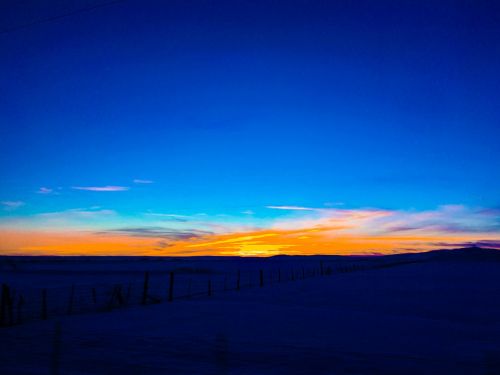 sunset blue sky landscape