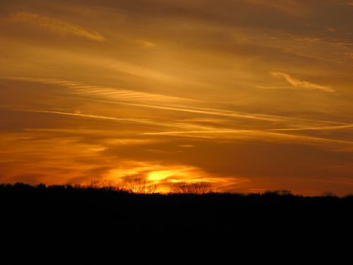 sunset light on the horizon twilight