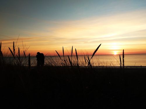 sunset love egmond aan zee beach