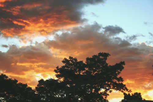 sunset clouds soft orange