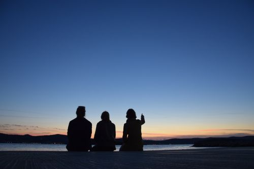 sunset silhouette landscape