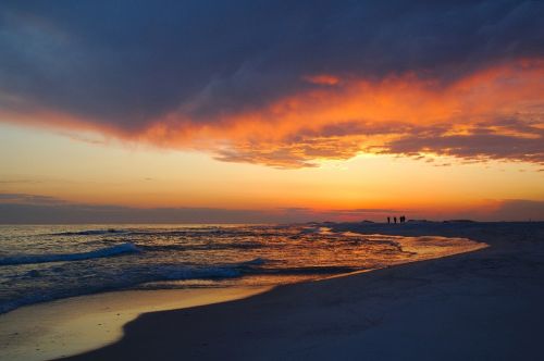 sunset coastline beach