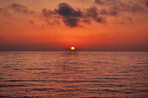 sunset greece sea