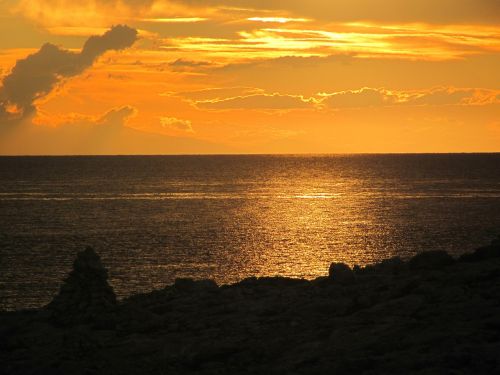 sunset sea clouds