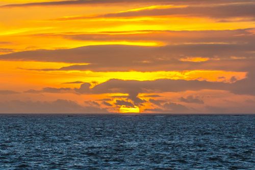 sunset ocean clouds