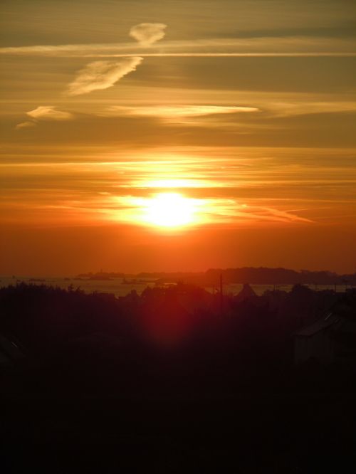 sunset evening sky brittany