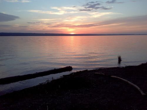 sunset lake bank